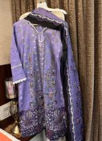 Cotton Purple Traditional Wear Printed Readymade Pakistani Suit